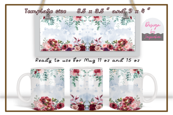 Download Burgundy Floral Sublimation Coffee Mug - Sublimation coffee mug Collection