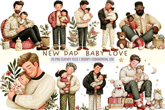 Download New Dad Baby Love Clipart - Premium Resources