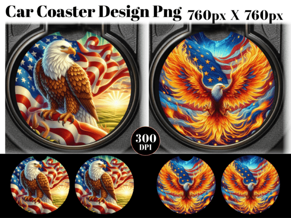Download American Flag Eagle Car Coaster PNG - American flag Collection