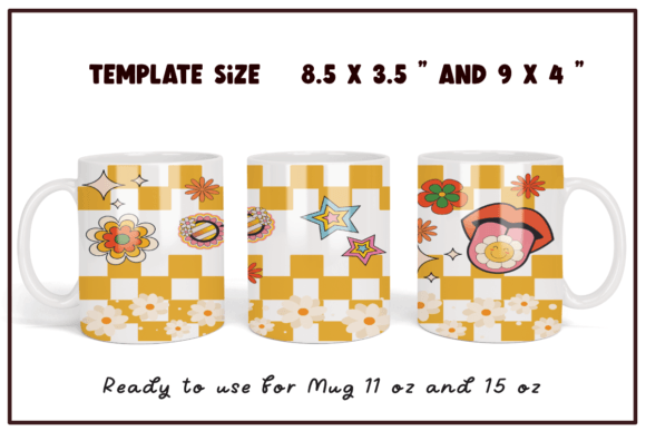 Download Retro Groovy Sublimation Coffee Mug Wrap - Sublimation coffee mug Collection