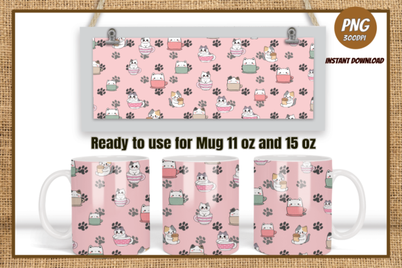 Download Cute Cat Sublimation Coffee Mug - Sublimation coffee mug Collection